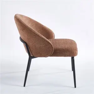 Barbara Lounge Chair Upholstered Seat with KD Metal Frame.