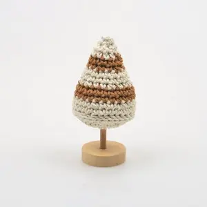 Abril Chrismas Woven Tree In Pine Solid Wood Holder