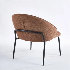 Barbara Lounge Chair Upholstered Seat with KD Metal Frame.