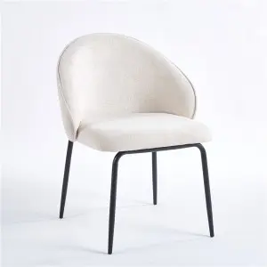 Barbara Dining Chair Upholstered Seat with KD Metal Frame.