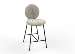 Cleo Counter Height Bar Stools Upholstered with Backs and Metal Legs