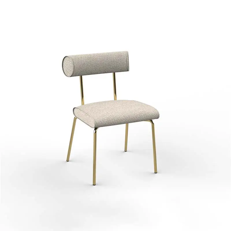 Di Dining Chair Mid-Century Modern Dining Chairs, Kitchen Dining Room Chairs, Curved Backrest Round Upholstered Dining Chair with Black or Gold Metal Legs