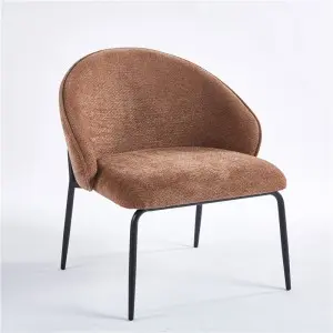 Barbara Lounge Chair Upholstered Seat with KD Metal Frame.