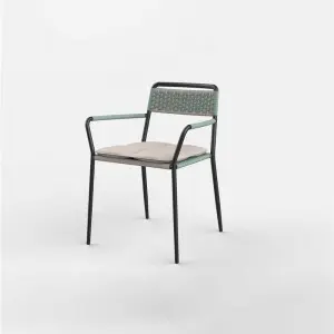 Outdoor Woven Rope Chair in Olefin Material Indoor and Outdoor Use